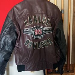Harvey Davidson Leather Jacket  M Size  Brown