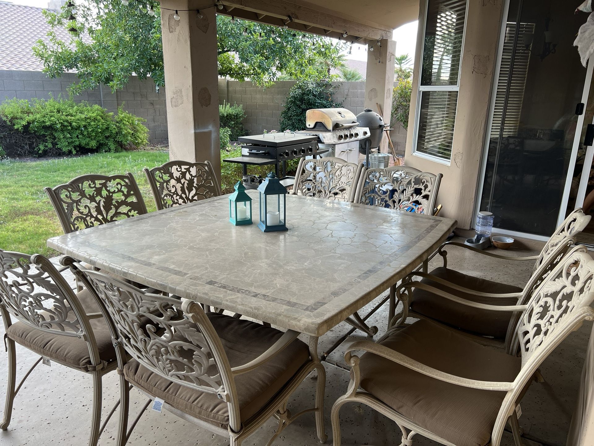 Gorgeous Granite Stone Patio Table And Chairs
