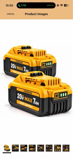 20V Max 7Ah Lithium-Ion Battery Pack – 2 Pack