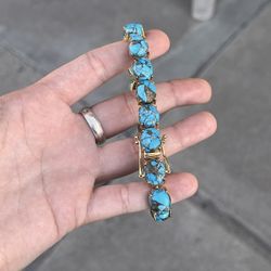 Mohave Turquoise Bracelet in 18kt Gold Over Sterling Silver