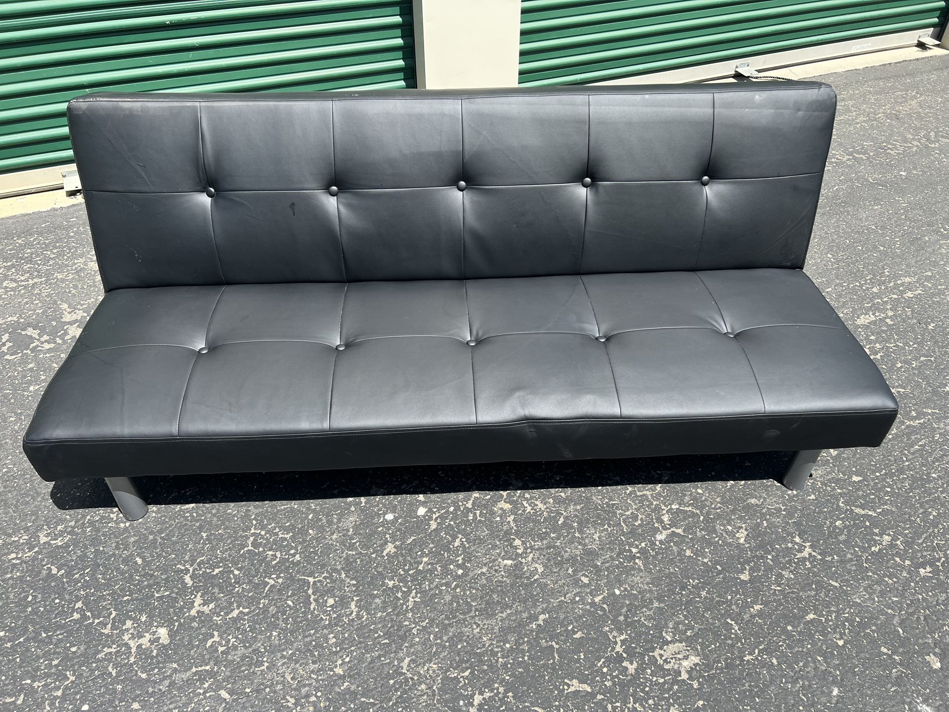 Black Leather Futon