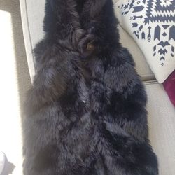 Beautiful Name Brand  Black Furry Vest For $23