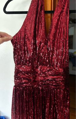 Sequin Plunge Maxi Mardi Gras Gown