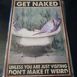 8×12 Shark Metal Tin Sign 