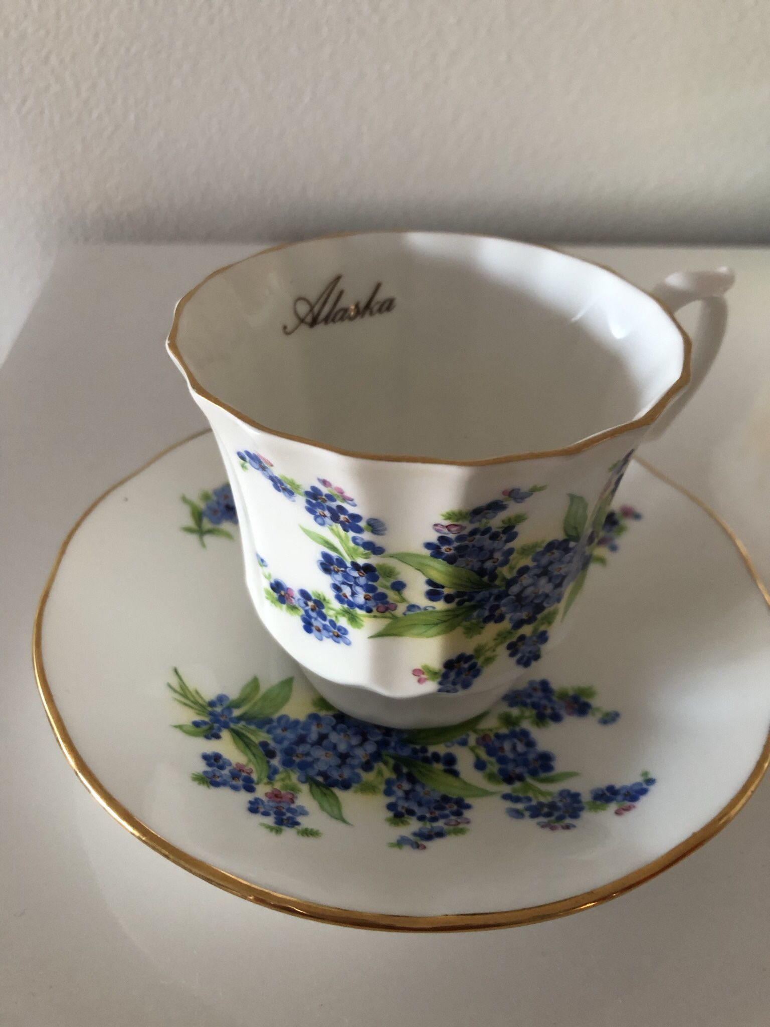 Vintage Cup & Saucer Alaska Fine Bone China Elizabethan