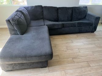 Dark Grey Couch with Full size sofa sleeper