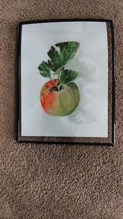Watercolor apple, 11x9