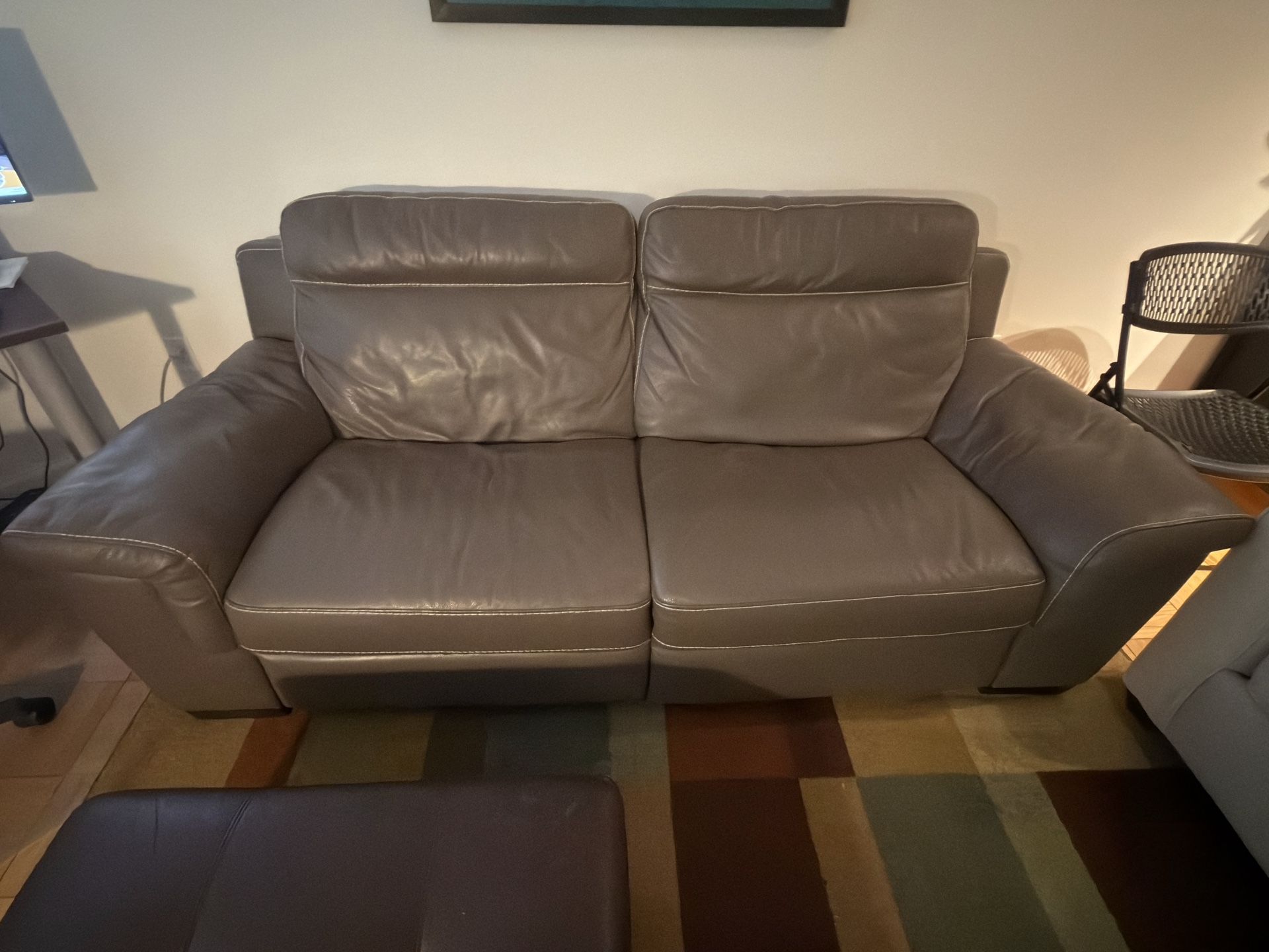 Leather Sofa - 2 Seater Recliner