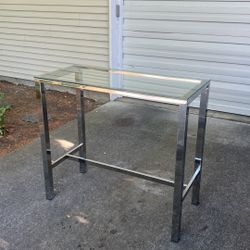 Glass And Chrome Console Table 