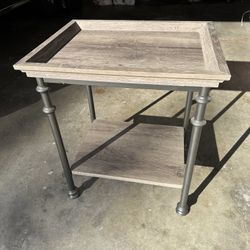 Woodgrain Industrial Side Table