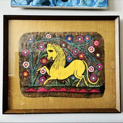 Vintage Mexican Bark Painting 