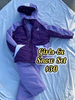 6X Purple Girls snow Jacket And Snow Pants boy Kid Home Decor Christmas gift Party Yard Sale Halloween Z