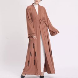 cardigan robe and beaded loose cardigan long dress muslim abaya women Size S