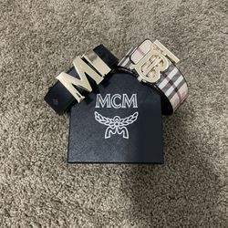 mcm and Burberry Belts