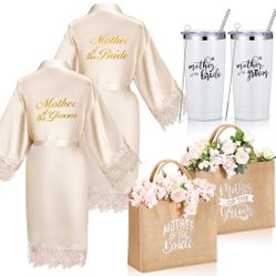2 Sets Mother of the Bride and Mother of the Groom Gifts Set (6 Pieces)
