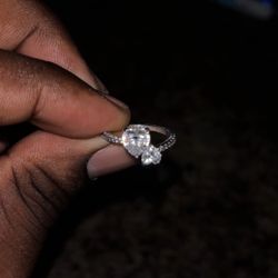 Pandora Double Heart Sparkling Ring