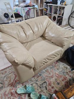 Cream leather chair