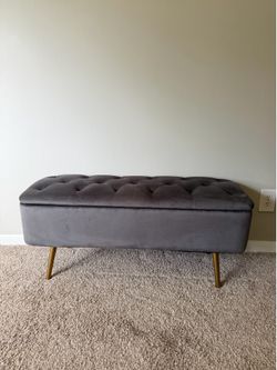 Velvet storage bench