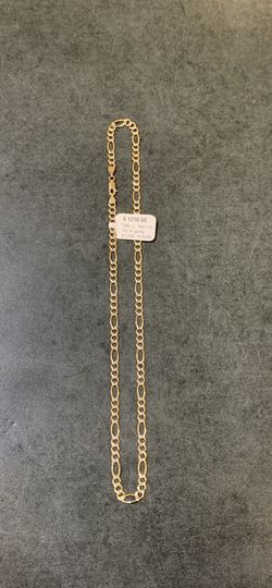 14k Diamond Cut Figaro Necklace
