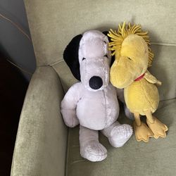 Vintage Plush Peanuts Woodstock and Plush Snoopy Toy Dolls