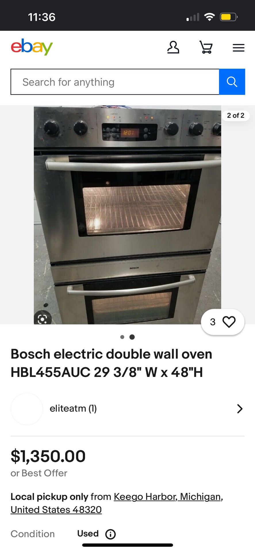 bosch double oven