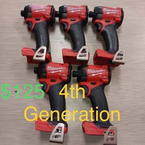 Milwaukee New 1/4” Impact M18 Fuel Brushless -3 Speeds New Generation $125 Each One - Nuevos 