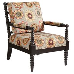 PIER ONE IMPORTS SPANISH STYLE ACCENT SPINDLE ARM CHAIR HOME DECOR BEAUTIFUL CONDITION!