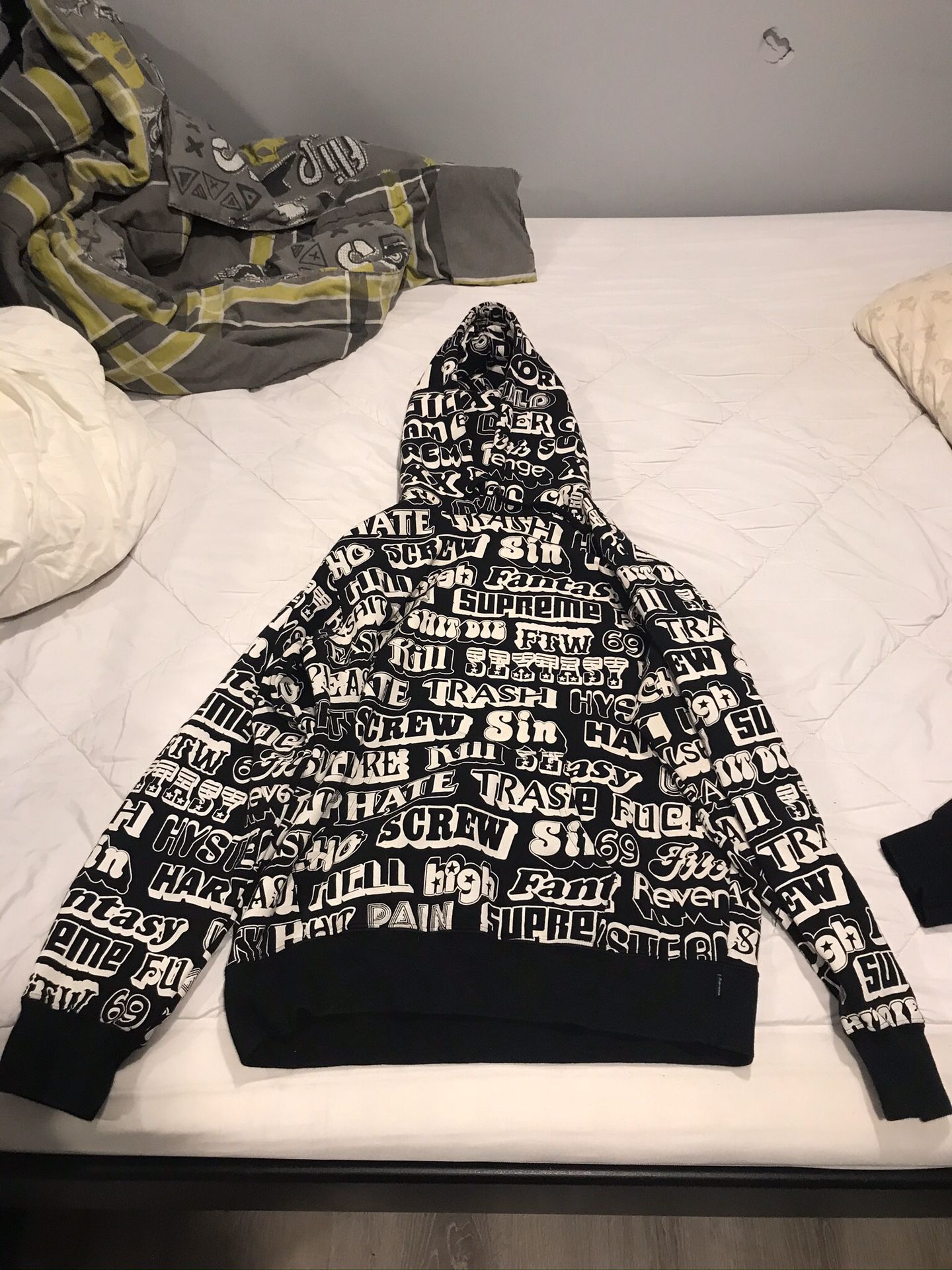 Supreme/Hysteric Glamour Text hooded sweatshirt