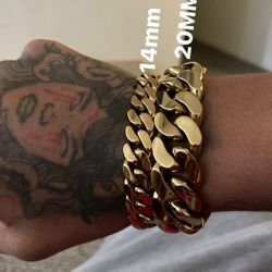 Miami Cuban Link Bracelets Not Stamped Box Lock