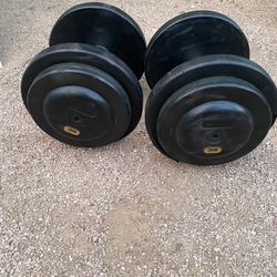 35lb Rubber Coated Pro Style Dumbbell Set Weights