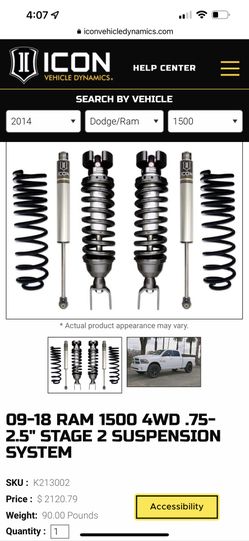 09-18 Ram 1500 IconVehicleDynamics .75-2.5” Lift Kit
