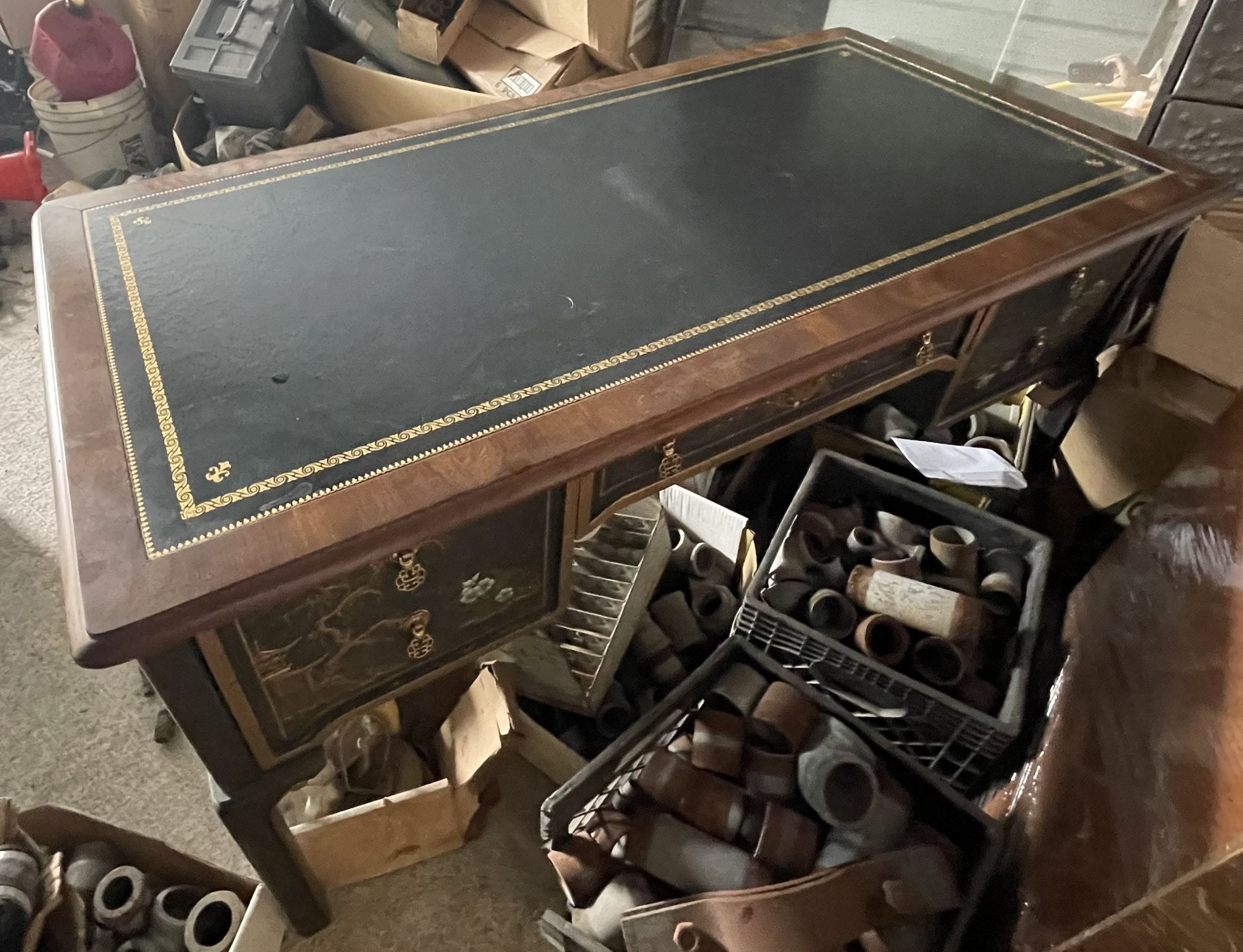 Vintage Painted Desk Asian Art