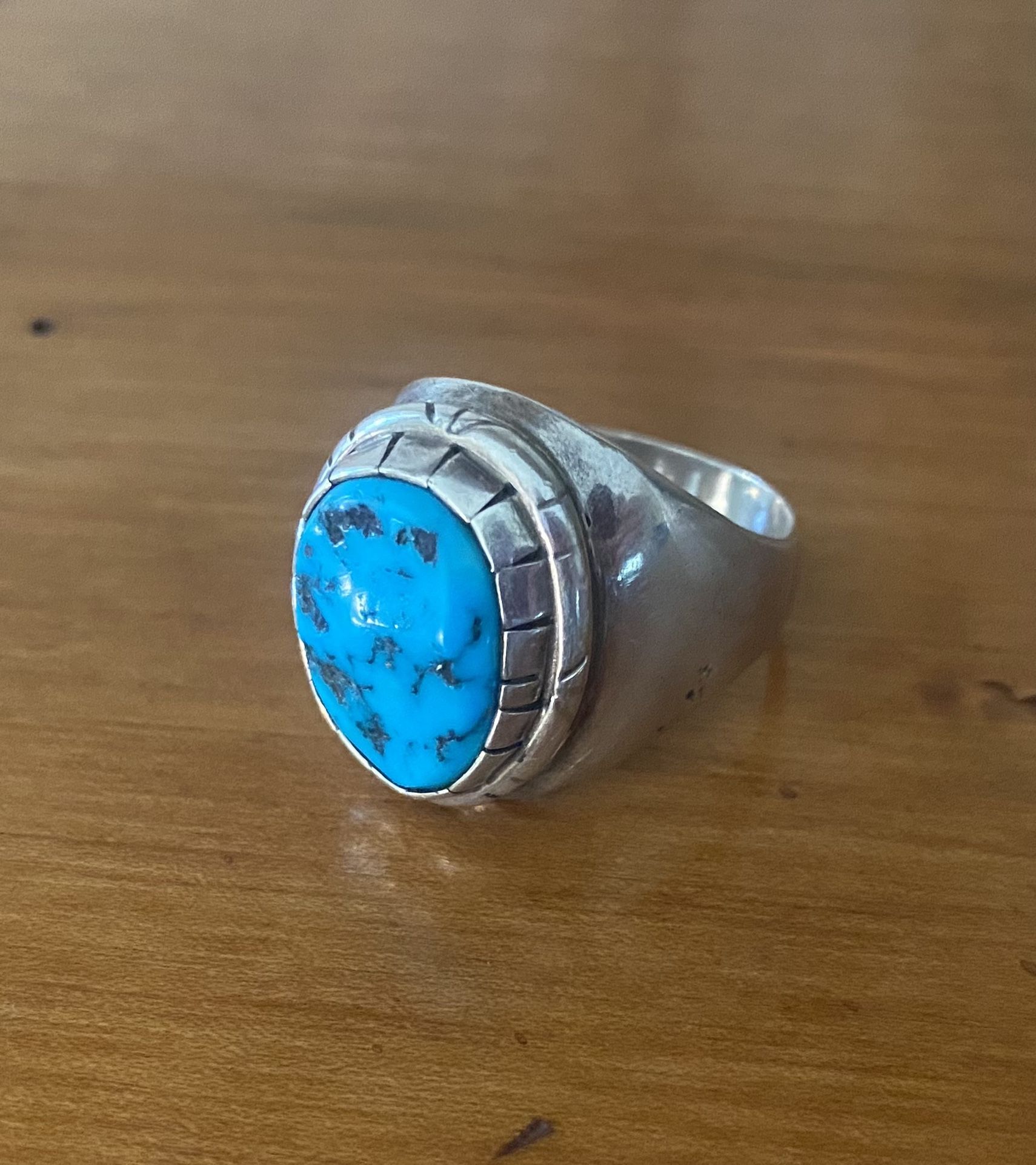 Vintage Shube’s Manufacturing Sterling Silver and Turquoise Ring size 11.5