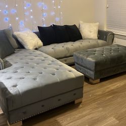 Grey Velvet Sofa
