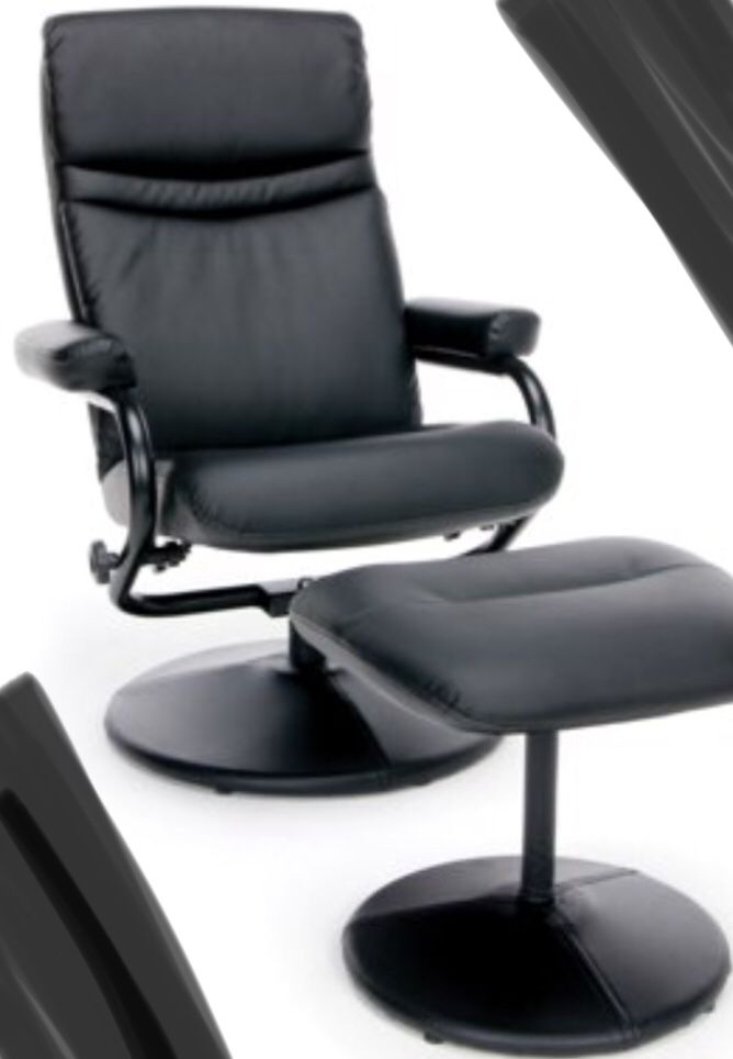 New!! Executive chair, office chair, bonded leather office chair and ottoman, rolling desk chair, office furniture, black