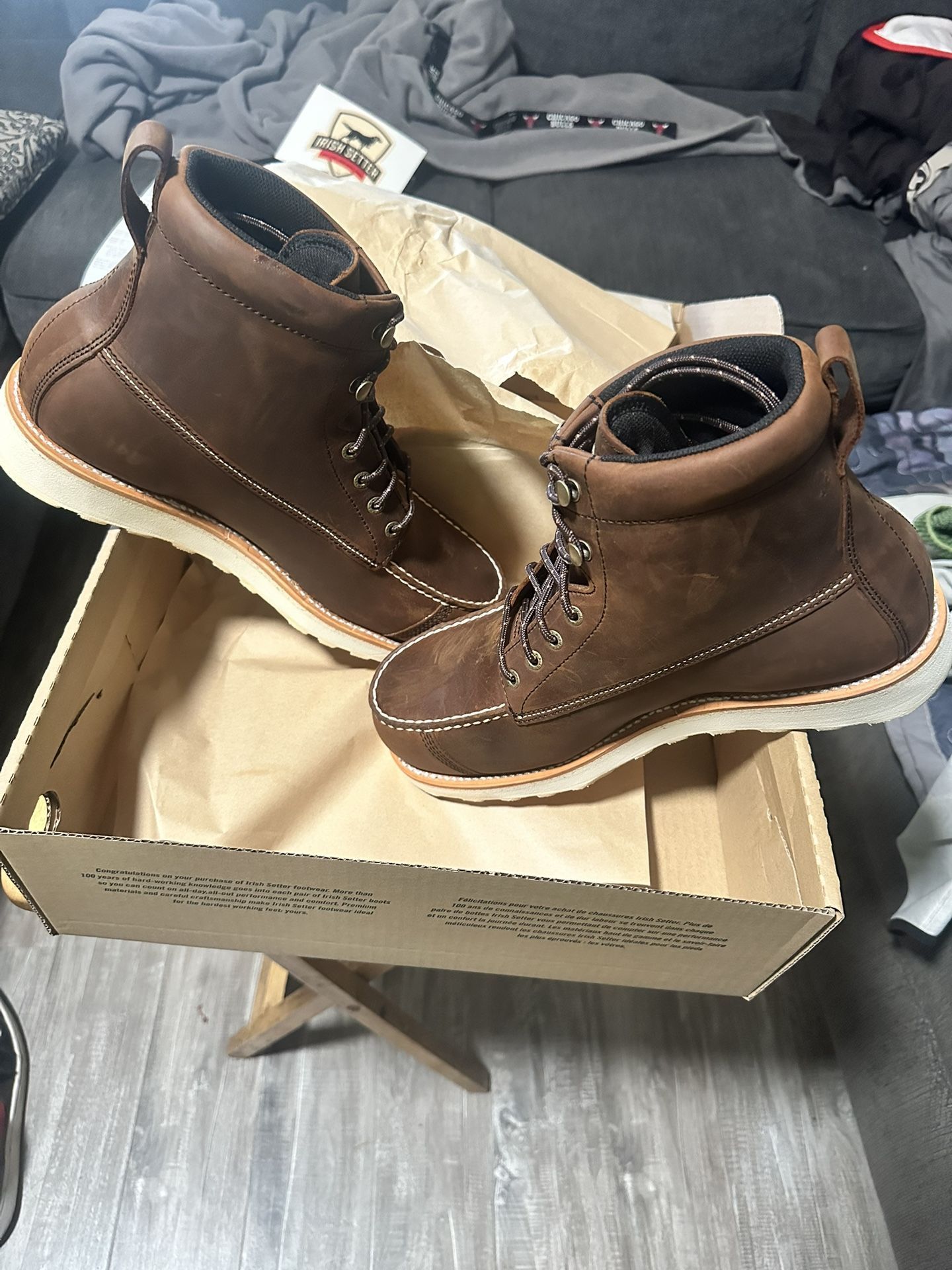 Red Wing Irish Setter Still Toe Boots Size 9 1/2 still Brand New In Box Never Used