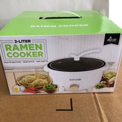 Eco plus chef 700 watt 2 L electric Ramen cooker, 8.5 inches new