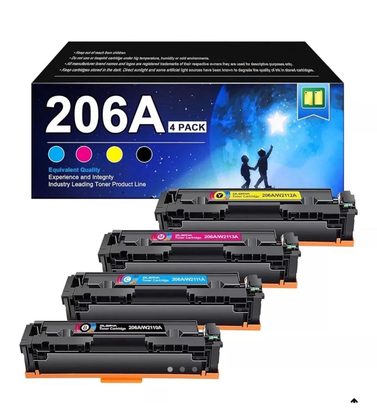 206A Toner Cartridge 4 Pack 206X | Replacement for HP 206A 206X Compatible with HP Color Laserj Pro MFP M283fdw M283cdw, Color Laserj Pro M255dw, Colo