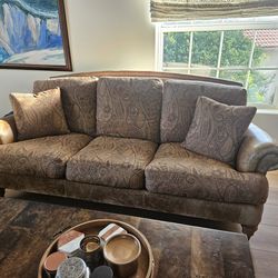 Ethan Allen Couch Leather and Fabric, free