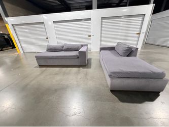 Xl Modular 2 piece Grey Fabric Two-Piece Section Sofa OBO