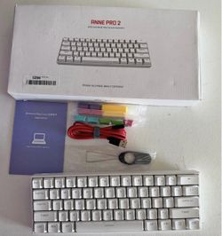 Anne Pro 2 60% Mechanical Keyboard – White – Complete w/ Box & Accessories