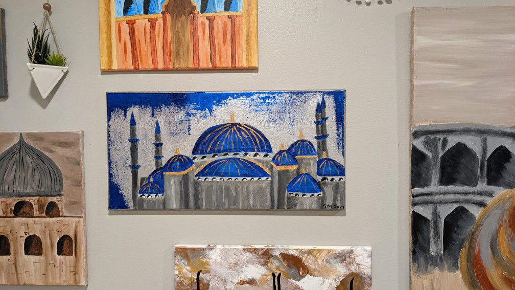 Islamic decor hand painted canvases