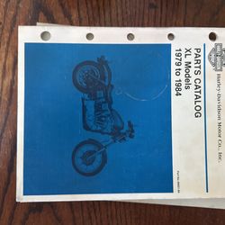 Harley Davison Parts Catalog, Xl Models 1979 To 1984 Amazing Condition
