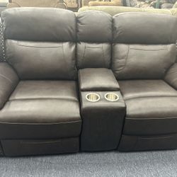 Leather Reclining Sofa Love