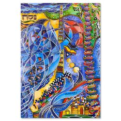 Raphael Abecassis, "Exodus I" Hand Signed, Numbered Limited Edition Mixed Media with Letter of Authenticity.