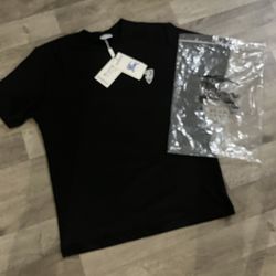 Burberry Black Ekd Equestrian Design T-Shirt
