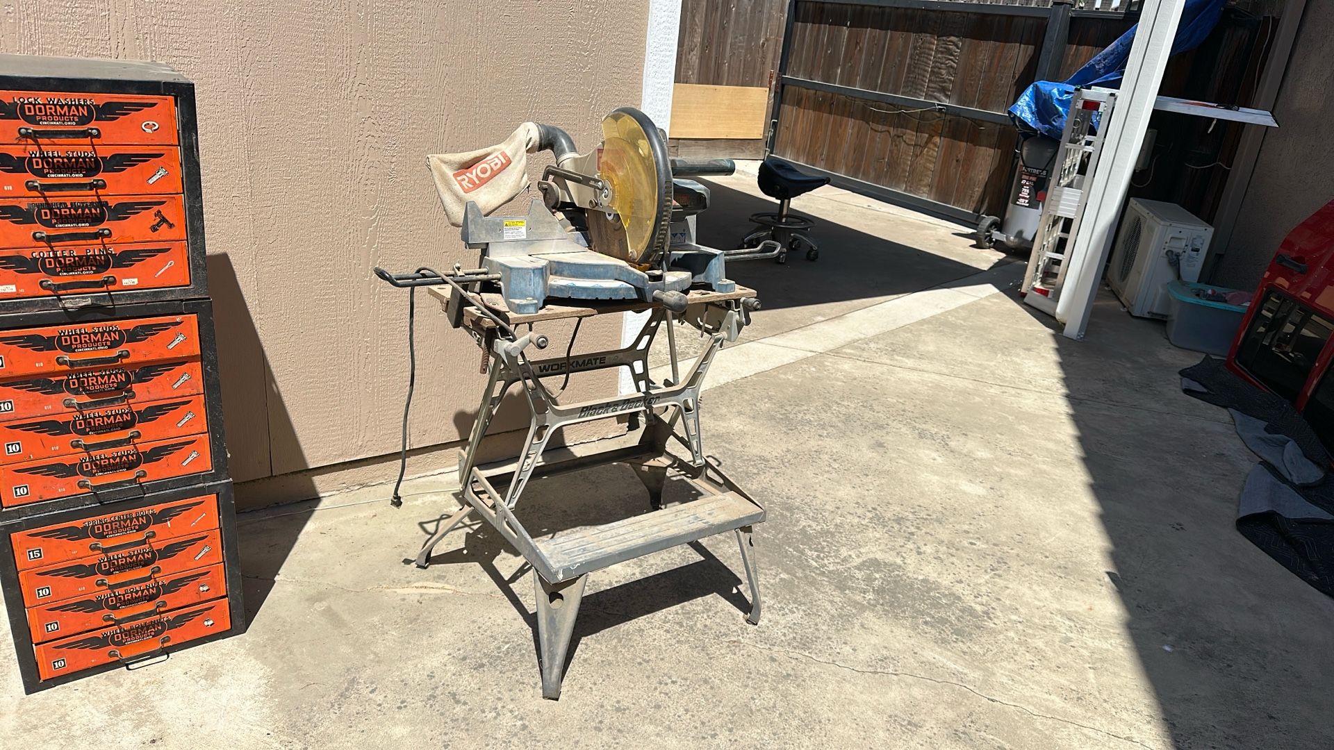 Miter Saw On Workbench