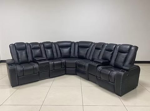 Power Reclining Sectional Available For Fast Delivery
