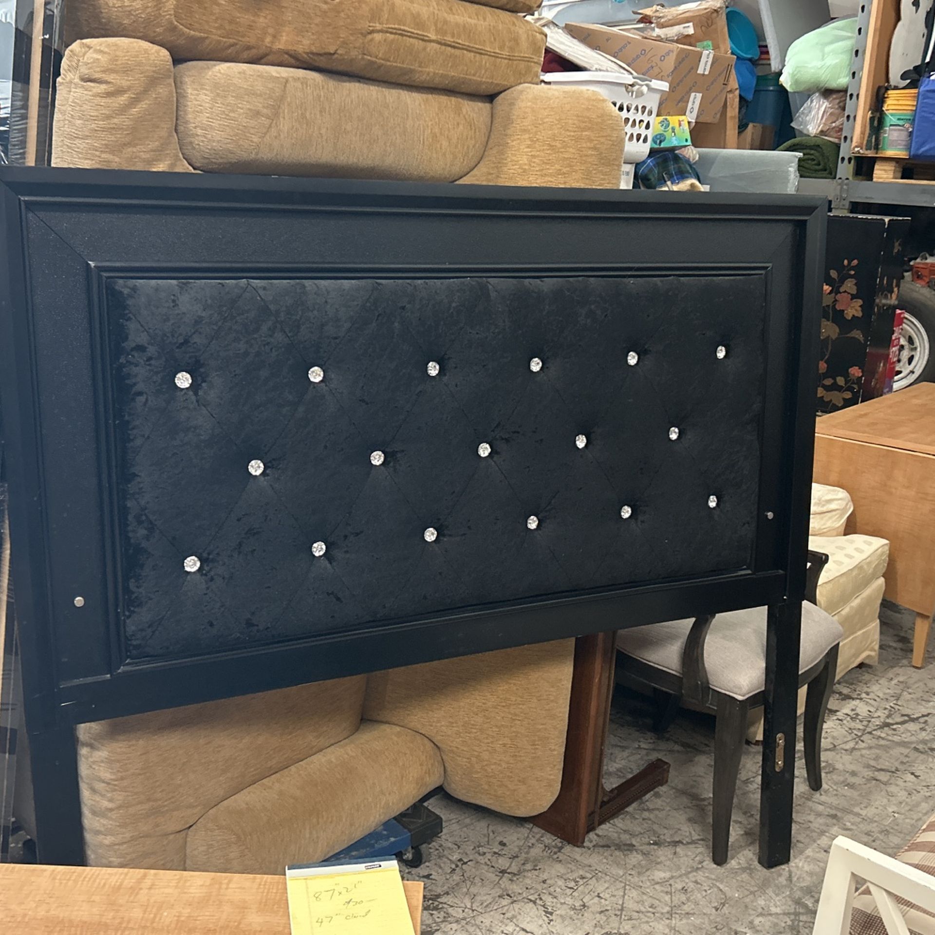 Queen Size Bed With Padded Headboard,