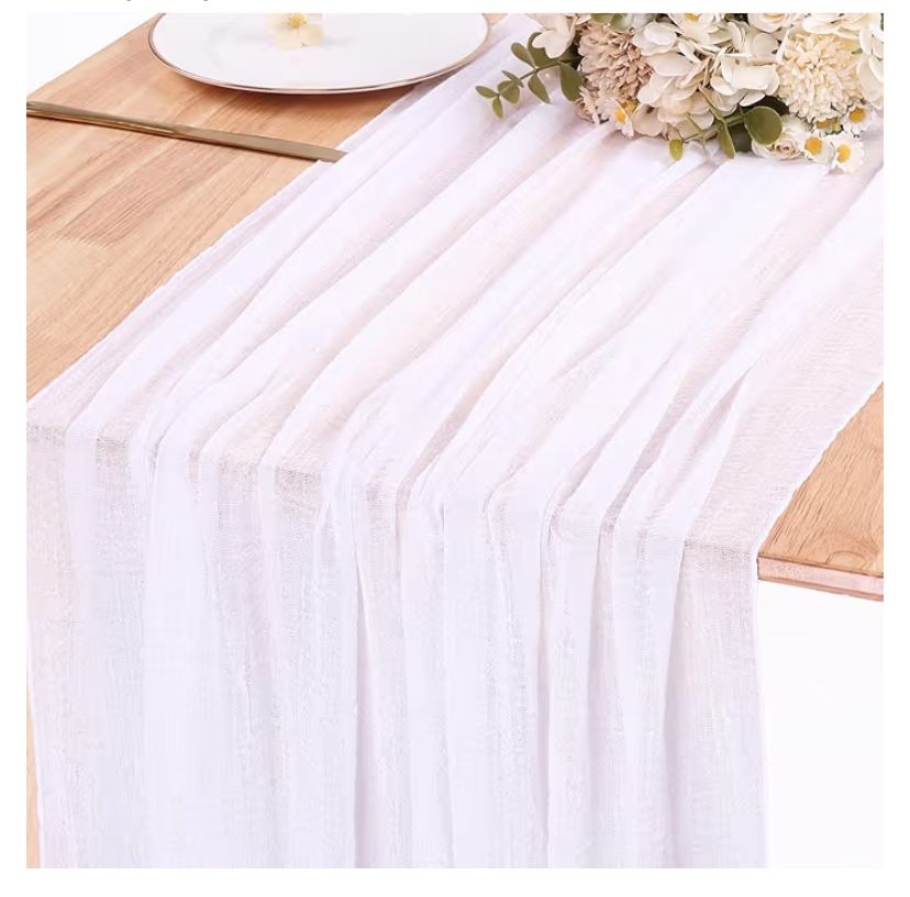 White Cheesecloth Runner
